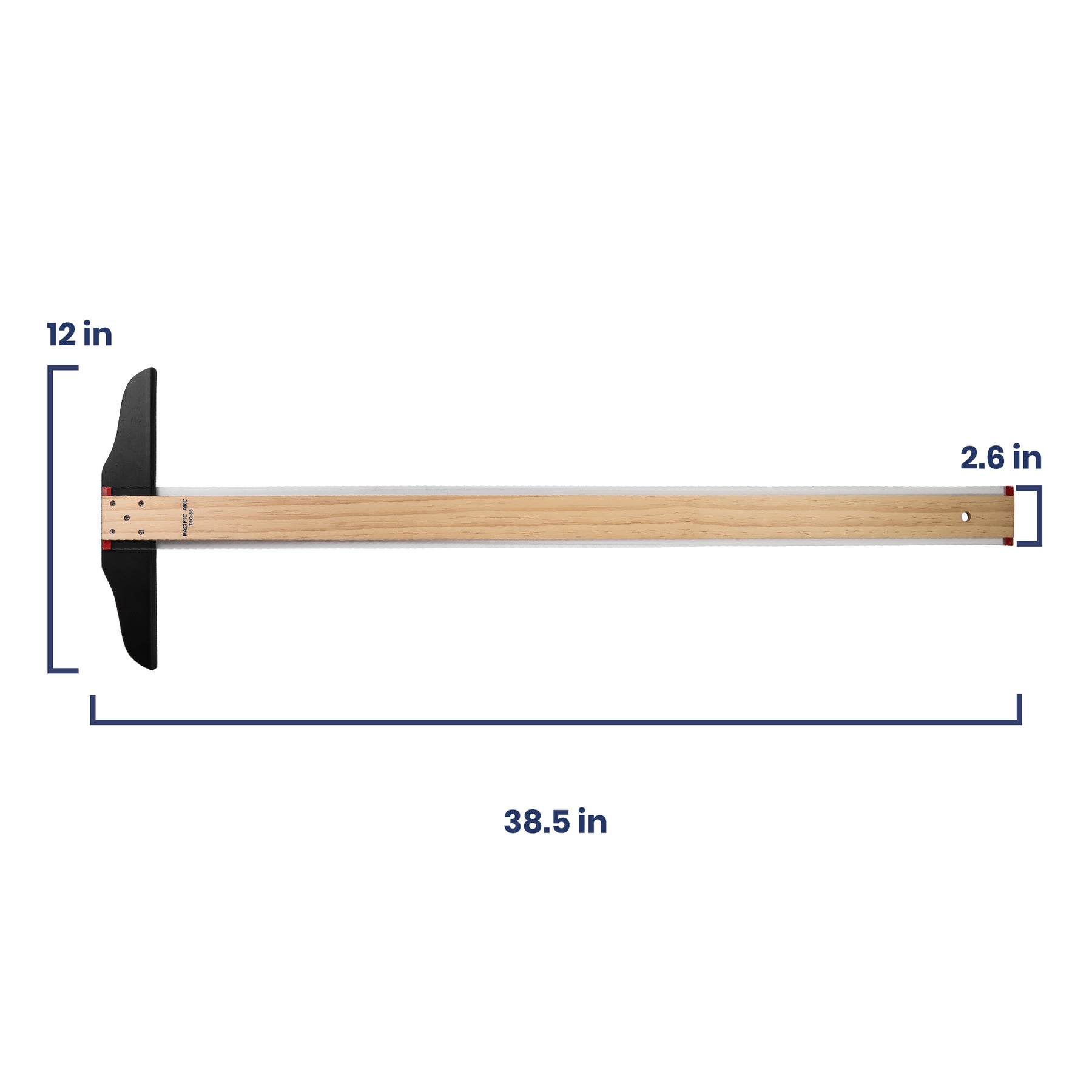 Pacific Arc 18 to 48 Inch T Square, Traditional Maple Blade with Acrylic Edge