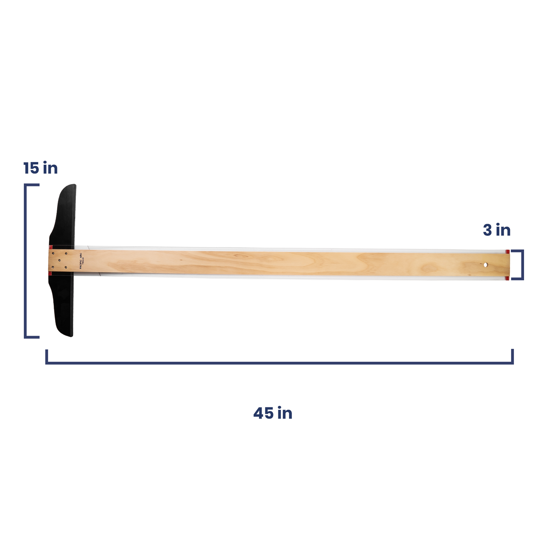 Pacific Arc 18 to 48 Inch T Square, Traditional Maple Blade with Acrylic Edge