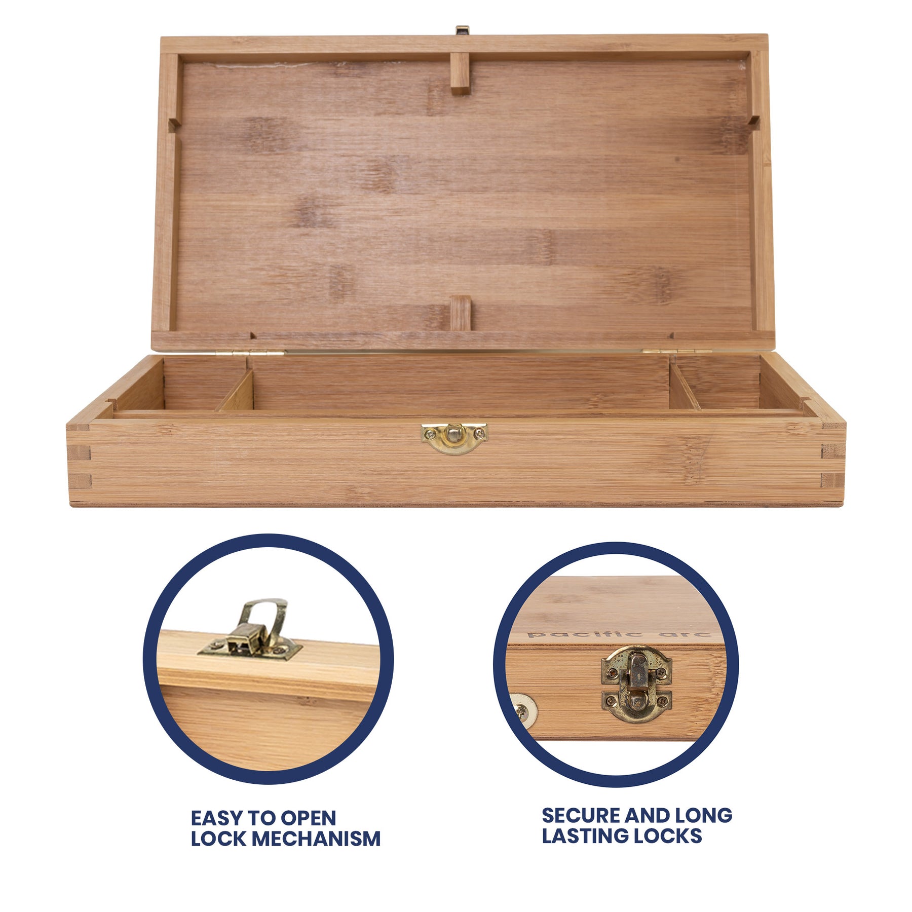 Pacific Arc, Salado Tool Box for Art Supplies, 12.5 Inch x 6.5 Inch x 2.25 Inch, 4 Fixed Compartments
