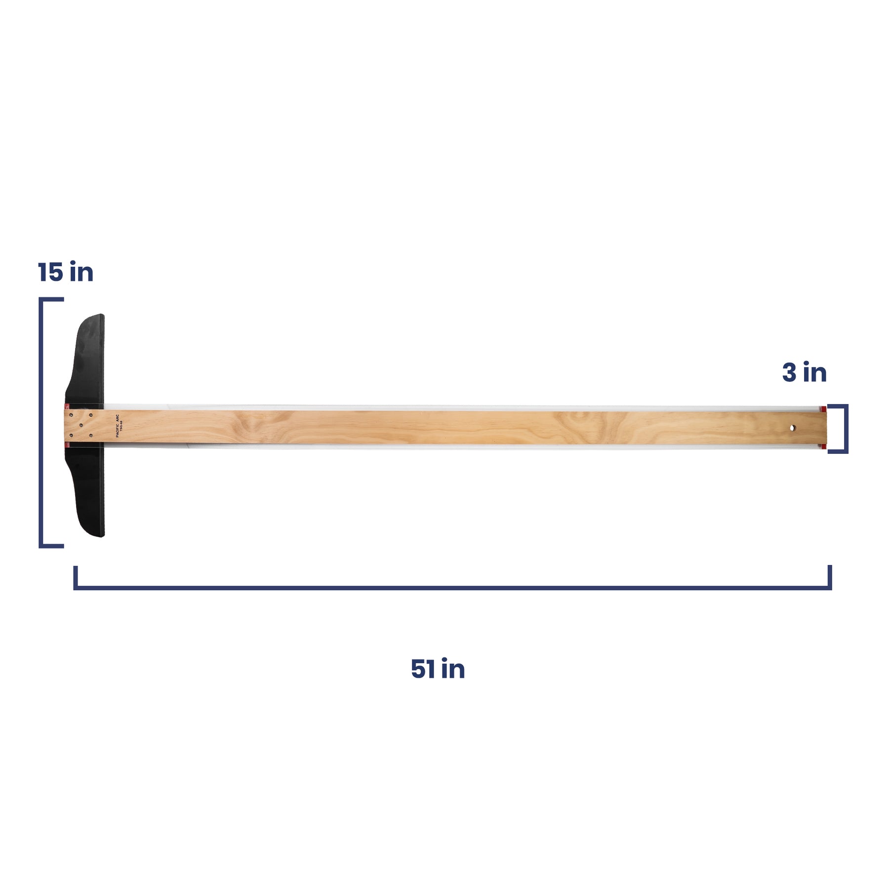 Pacific Arc 18 to 48 Inch T Square, Traditional Maple Blade with Acrylic Edge