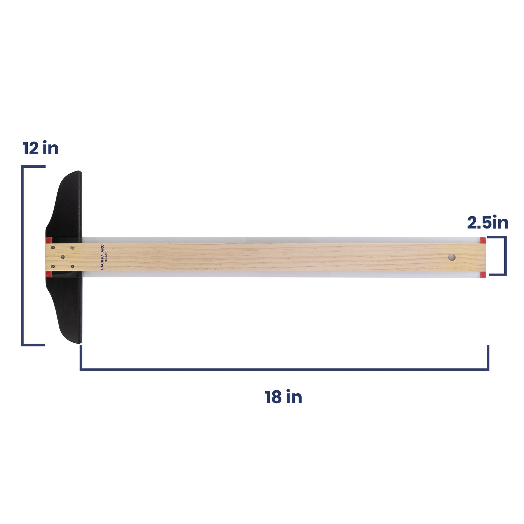 Pacific Arc 18 to 48 Inch T Square, Traditional Maple Blade with Acrylic Edge