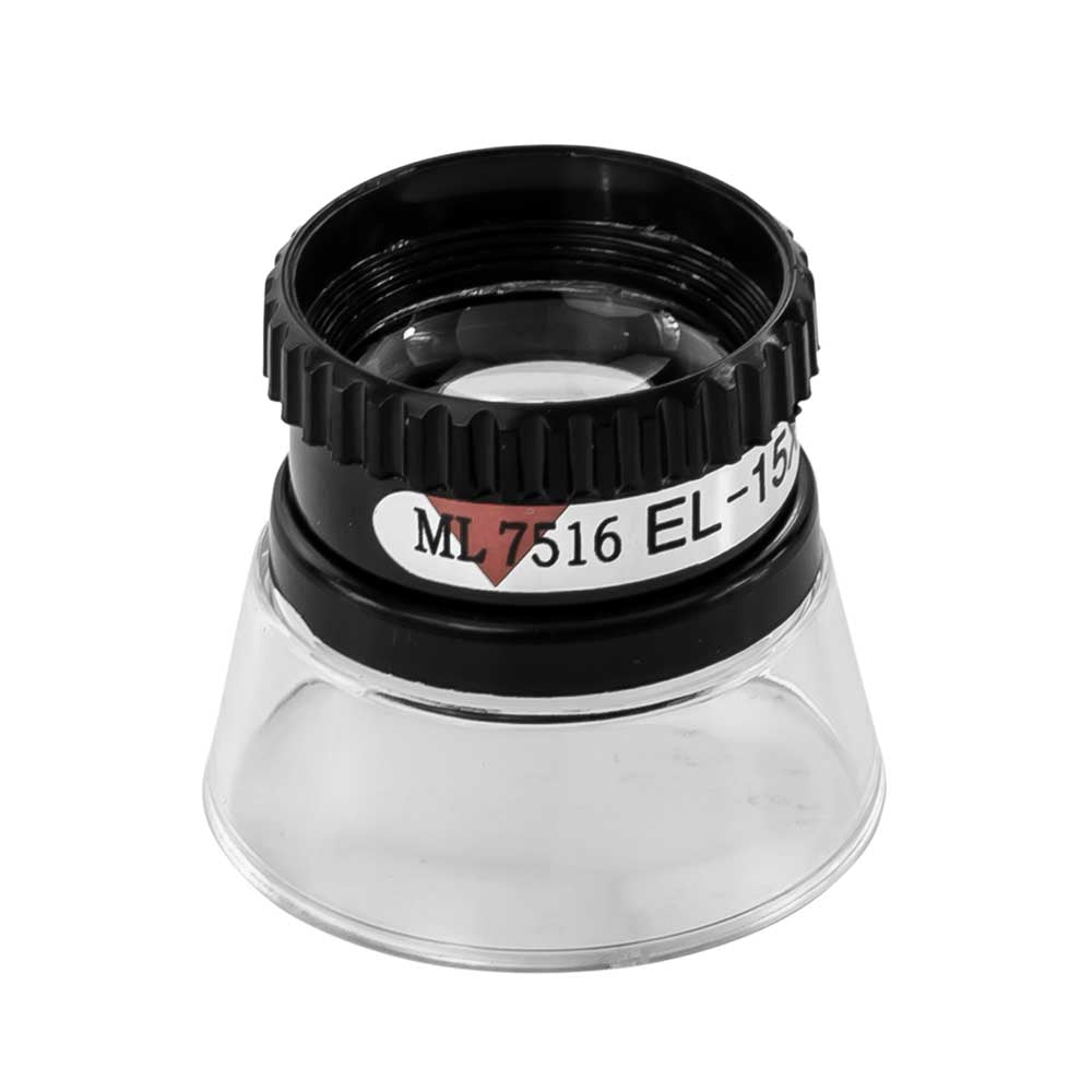 Pacific Arc Analysis Magnifier Loupe with Stand, 15X magnifying glass, Jewelers Loupe for jewelry, coins, slide viewer for old slides, or specimen for Professionals and Hobbyists
