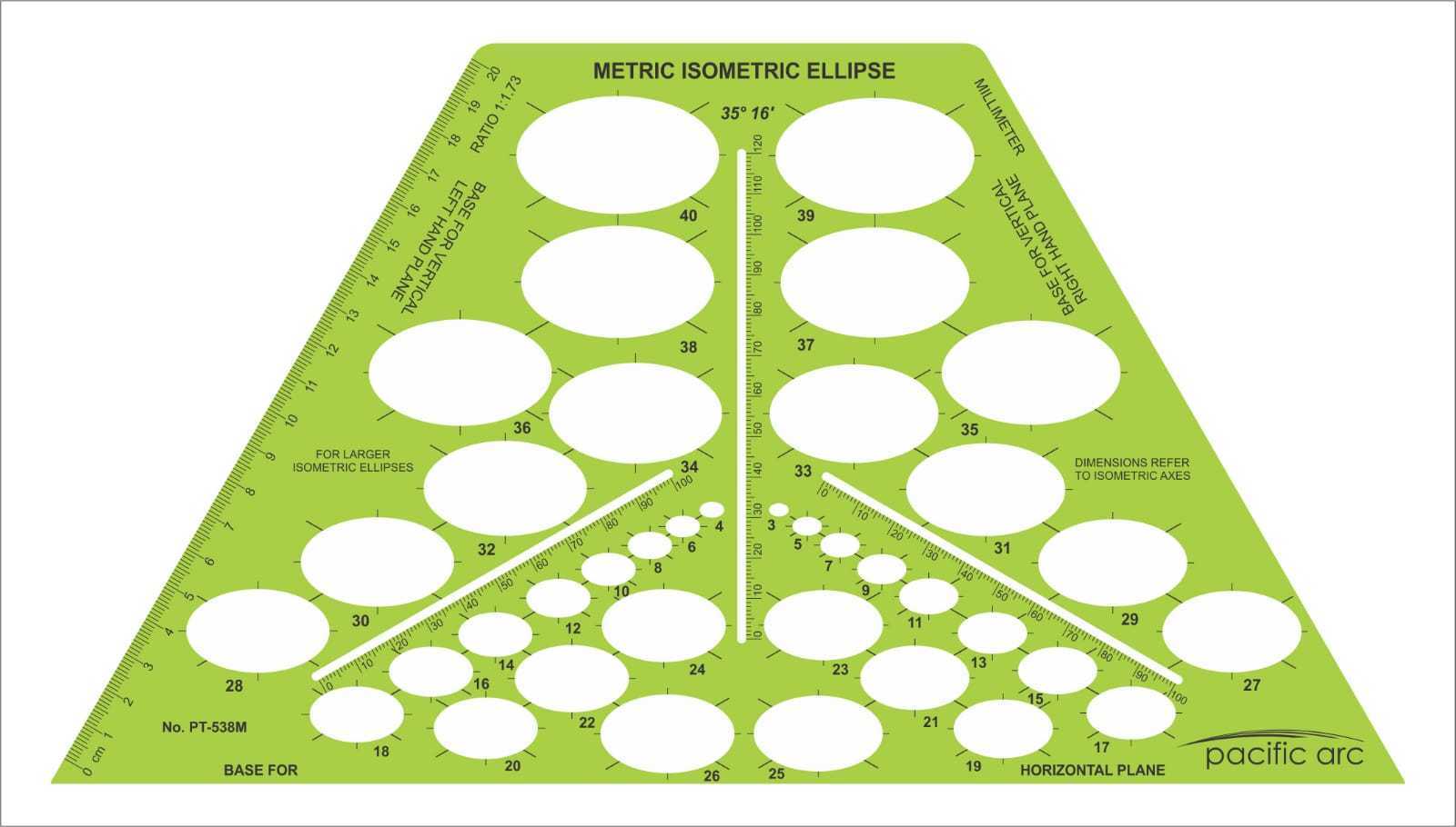 Pacific Arc Ellipse Template Guides, Ellipses in multiple projections for architecture, drafting, and design - great for students and professionals