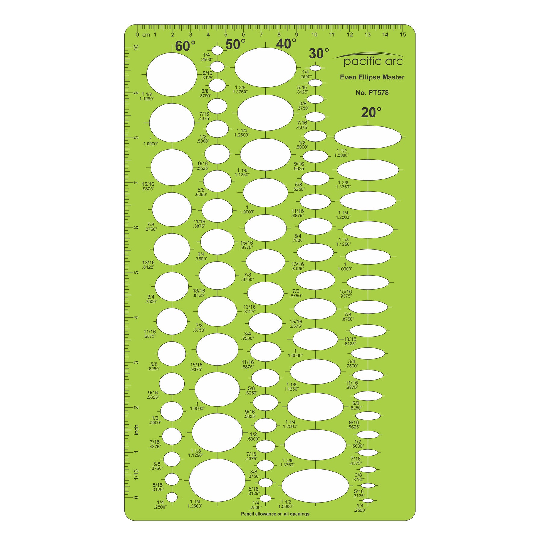 Pacific Arc Ellipse Template Guides, Ellipses in multiple projections for architecture, drafting, and design - great for students and professionals