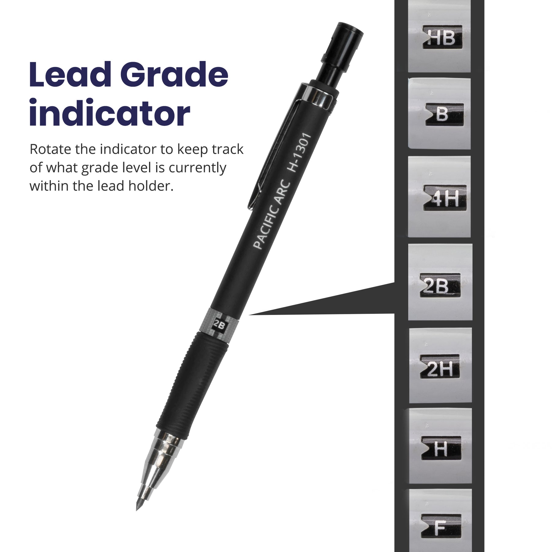 Pacific Arc, 2mm Collegiate Lead Holder and Lead Sharpener, Drafting Pencil for Artist Drawing, Drafting, and Sketching