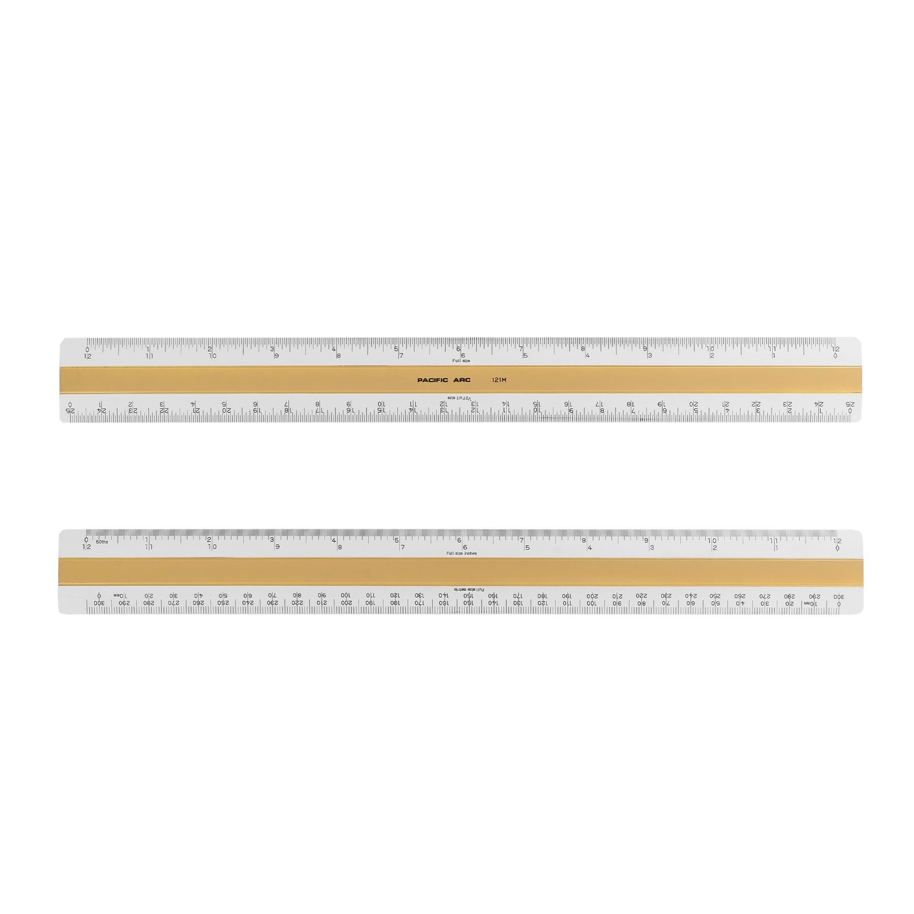 Pacific Arc, Professional 6" or 12" Four Bevel Flat Scale Ruler, Plastic, Architect, Engineer, Metric, and Combo graduations, 4 Bevel Scales for Drafting, Architecture, and Engineering