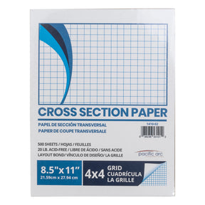 Pacific Arc - Cross Section Paper Pack, 500 Sheets, 8.5 Inch x 11 Inch, 4 x 4 Grid