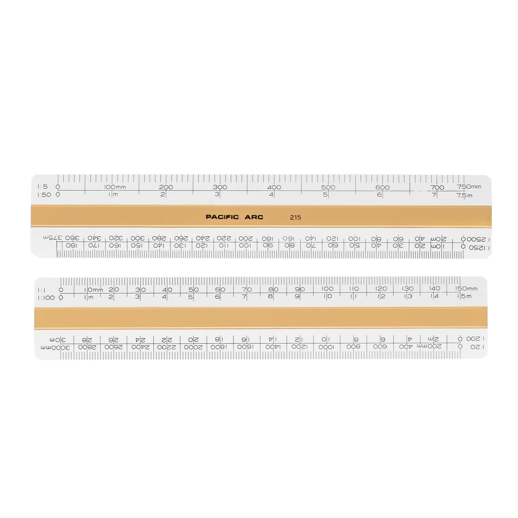 Pacific Arc, Professional 6" or 12" Four Bevel Flat Scale Ruler, Plastic, Architect, Engineer, Metric, and Combo graduations, 4 Bevel Scales for Drafting, Architecture, and Engineering