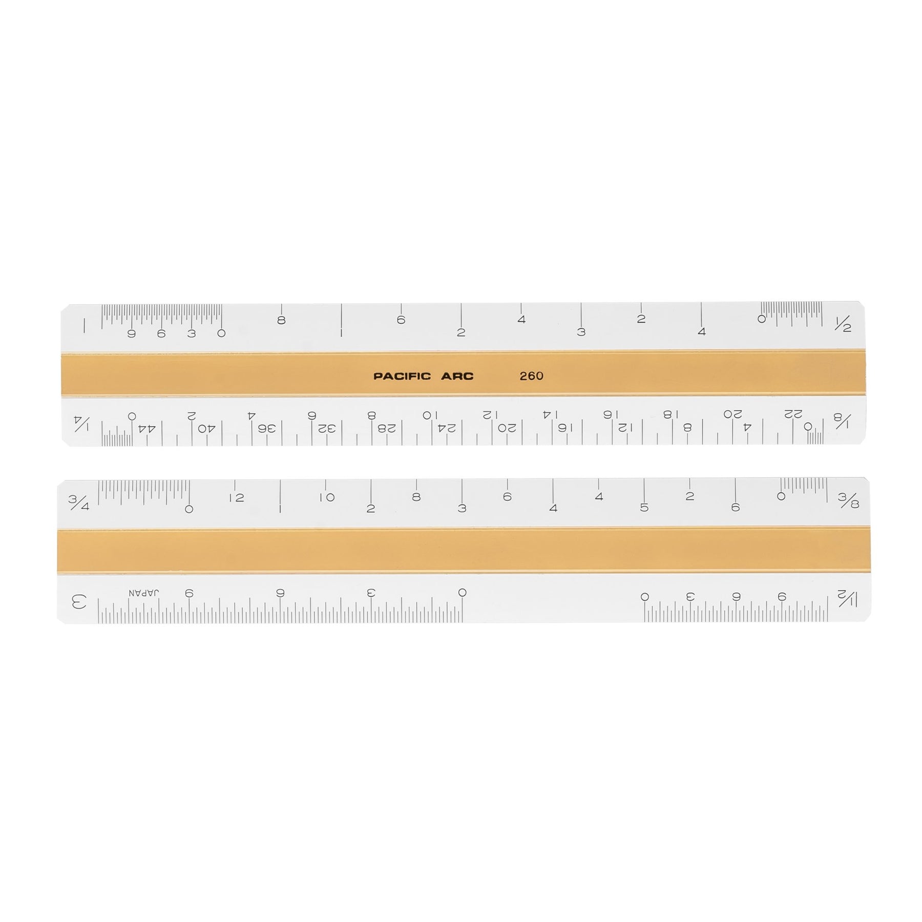 Pacific Arc, Professional 6" or 12" Four Bevel Flat Scale Ruler, Plastic, Architect, Engineer, Metric, and Combo graduations, 4 Bevel Scales for Drafting, Architecture, and Engineering