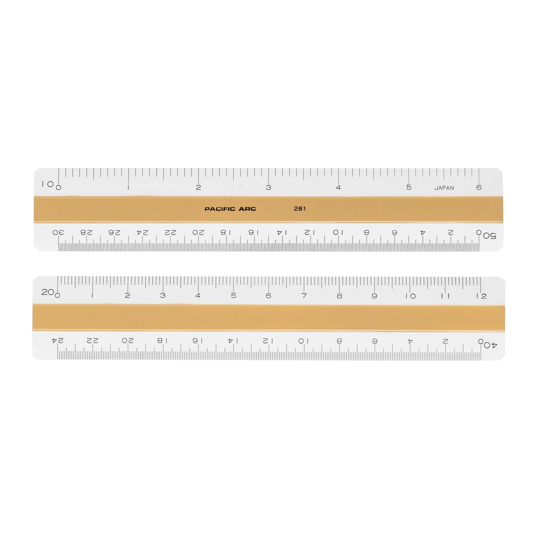 Pacific Arc, Professional 6" or 12" Four Bevel Flat Scale Ruler, Plastic, Architect, Engineer, Metric, and Combo graduations, 4 Bevel Scales for Drafting, Architecture, and Engineering