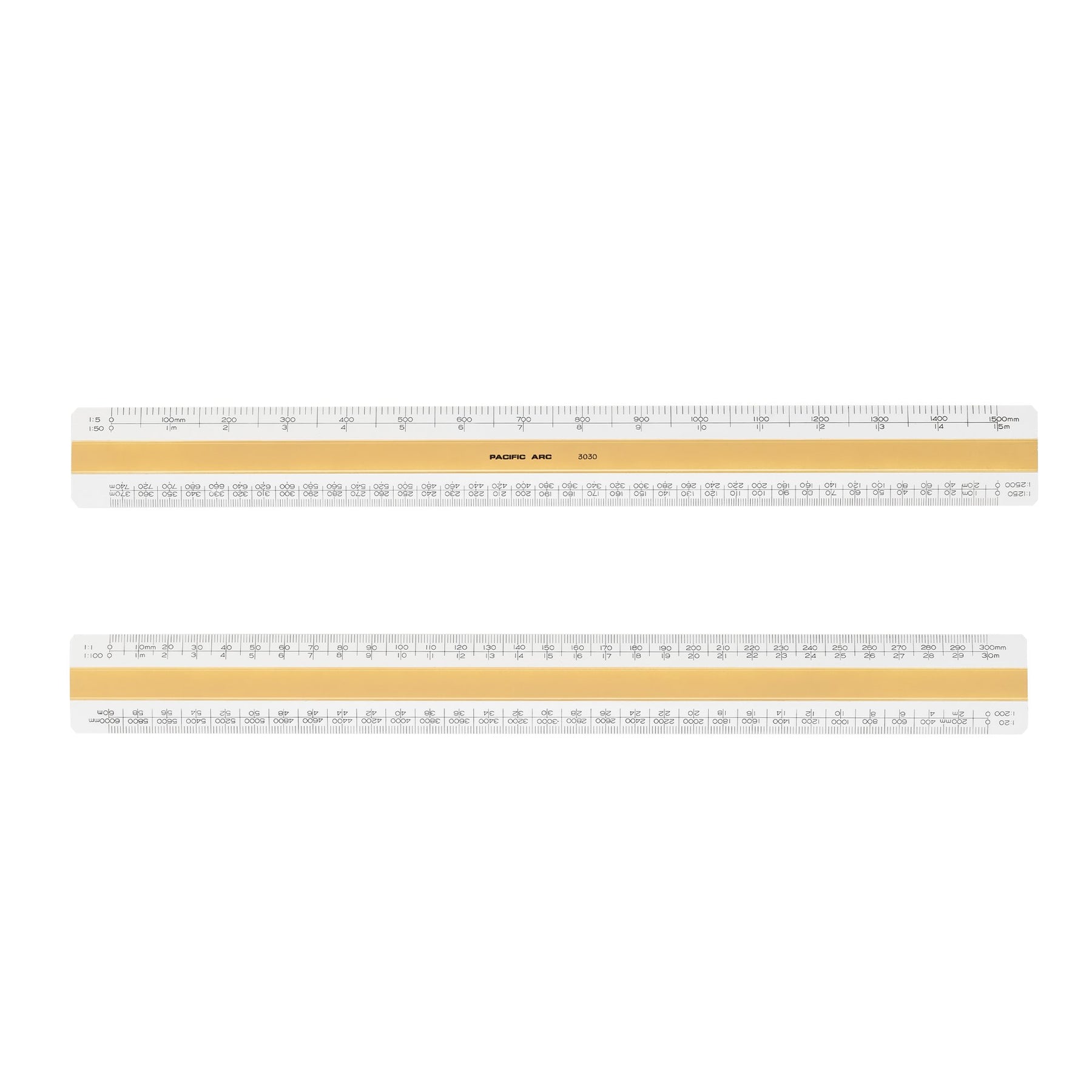 Pacific Arc, Professional 6" or 12" Four Bevel Flat Scale Ruler, Plastic, Architect, Engineer, Metric, and Combo graduations, 4 Bevel Scales for Drafting, Architecture, and Engineering