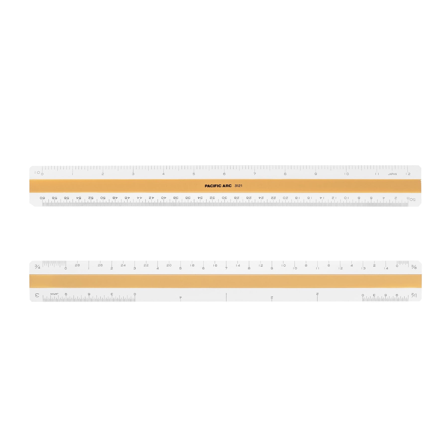 Pacific Arc, Professional 6" or 12" Four Bevel Flat Scale Ruler, Plastic, Architect, Engineer, Metric, and Combo graduations, 4 Bevel Scales for Drafting, Architecture, and Engineering