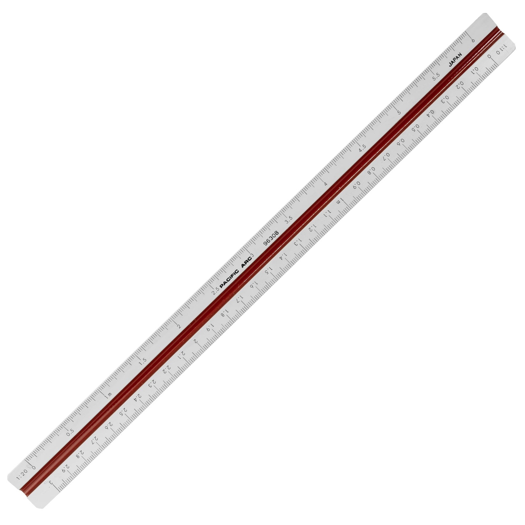 Pacific Arc Professional Bamboo Core Mechanical Engineer and Metric Scale Ruler 12 Inch and 30 cm, Japan, for Students and Professionals
