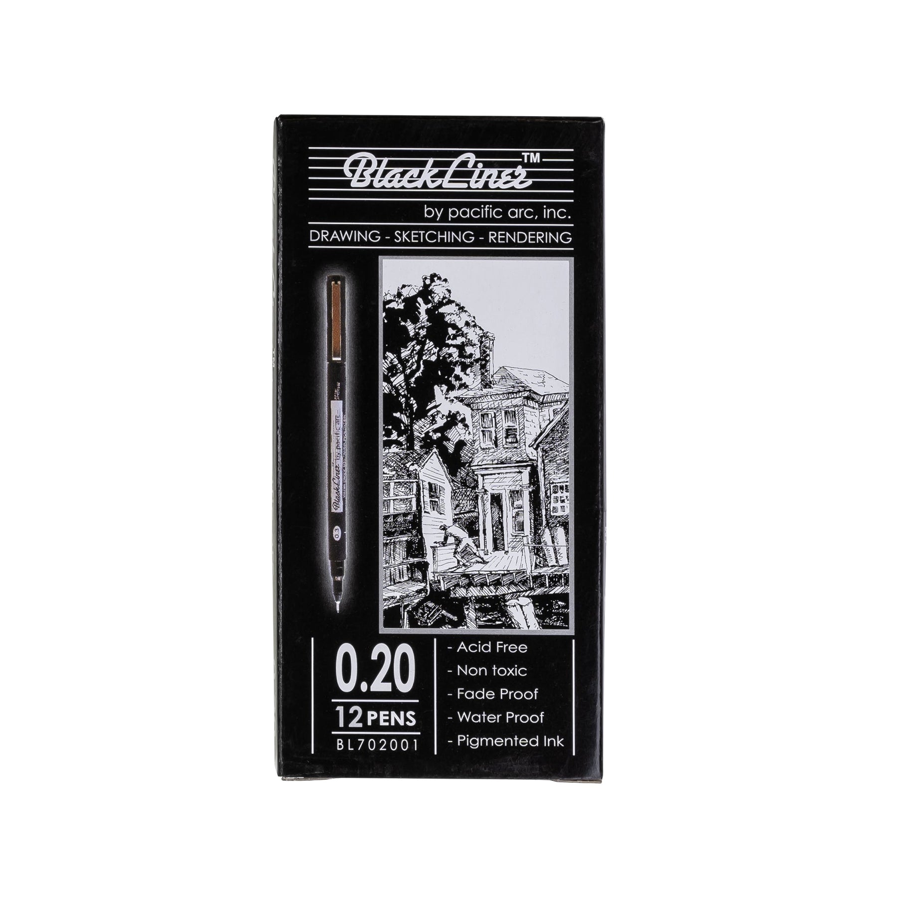 Pacific Arc | Blackliner Black Fineliner Pens | Differently Sized Fine Drawing Pens