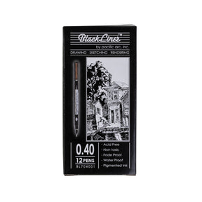 Pacific Arc, Blackliner Black Fineliner Pens, Set of 4 Differently Sized Fine Drawing Pens for Artists, Sketching Pens, Journaling Pens, Hand Lettering Pens, and Calligraphy Pens