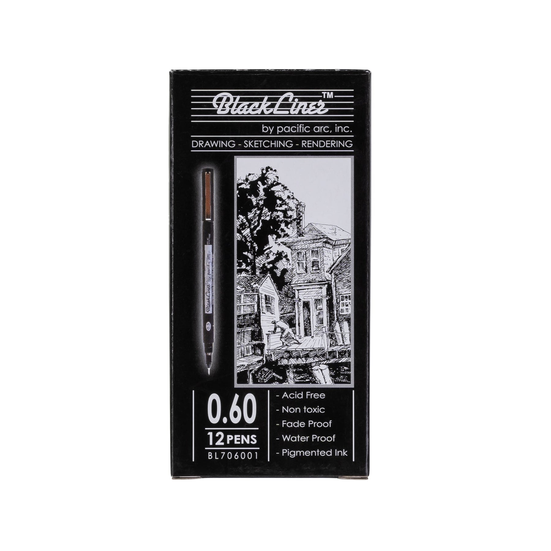 Pacific Arc | Blackliner Black Fineliner Pens | Differently Sized Fine Drawing Pens