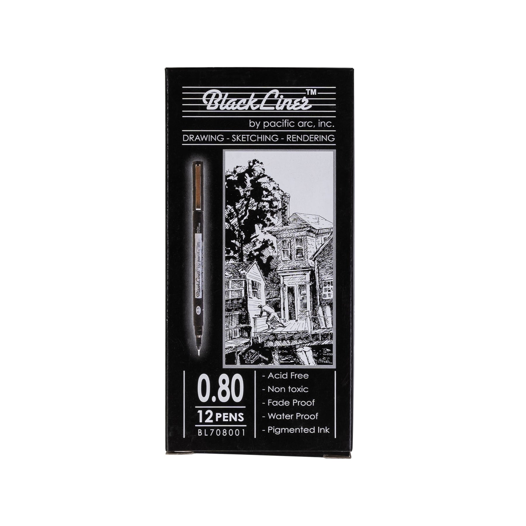Pacific Arc | Blackliner Black Fineliner Pens | Differently Sized Fine Drawing Pens