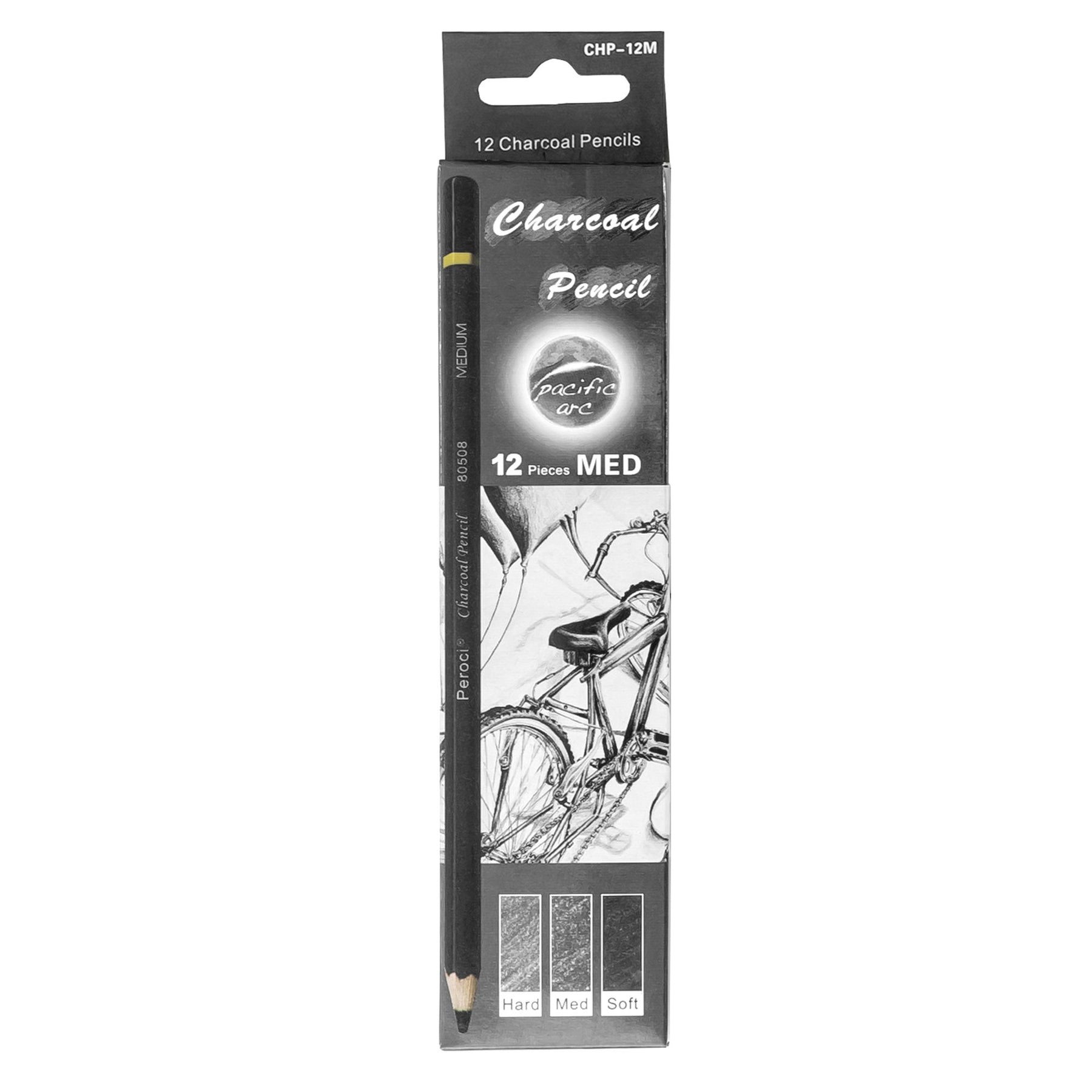 Premium Charcoal Drawing Pencils for Artists - 6 Pieces Soft Medium and Hard - Charcoal Pencils for Drawing, Sketching and Shading - Great Non Toxic Art Supplies Set for Adults and Kids
