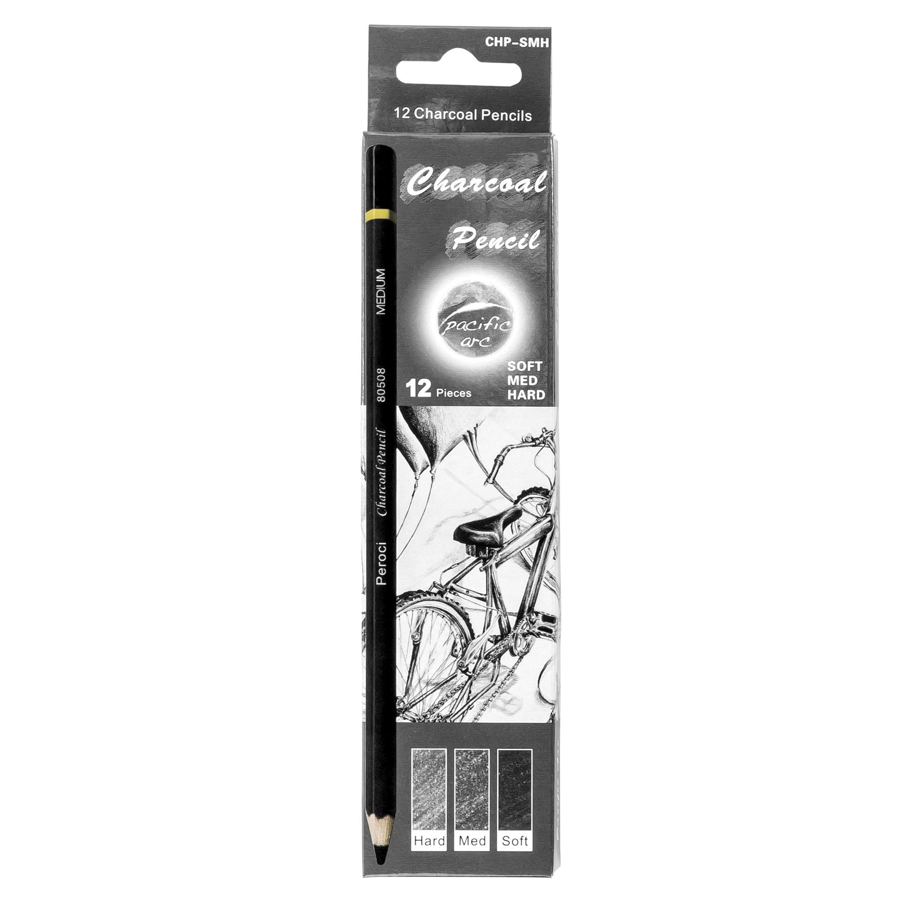 Premium Charcoal Drawing Pencils for Artists - 6 Pieces Soft Medium and Hard - Charcoal Pencils for Drawing, Sketching and Shading - Great Non Toxic Art Supplies Set for Adults and Kids