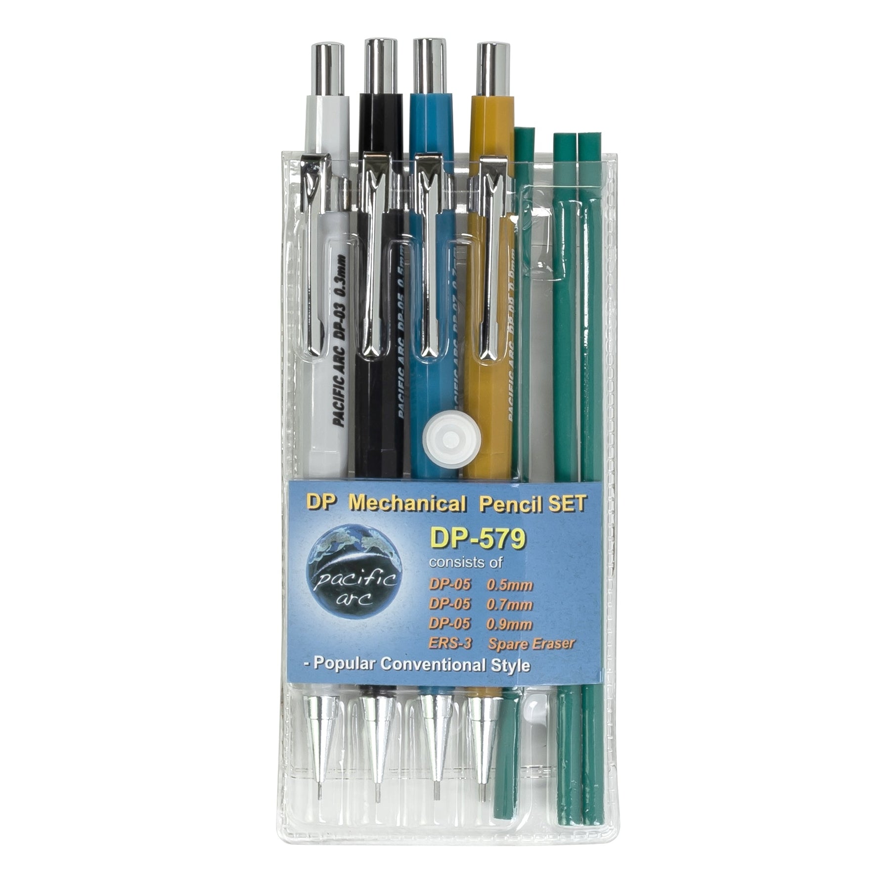 Pacific Arc, Traditional Fine Line Mechanical Pencil with Fixed Sleeve