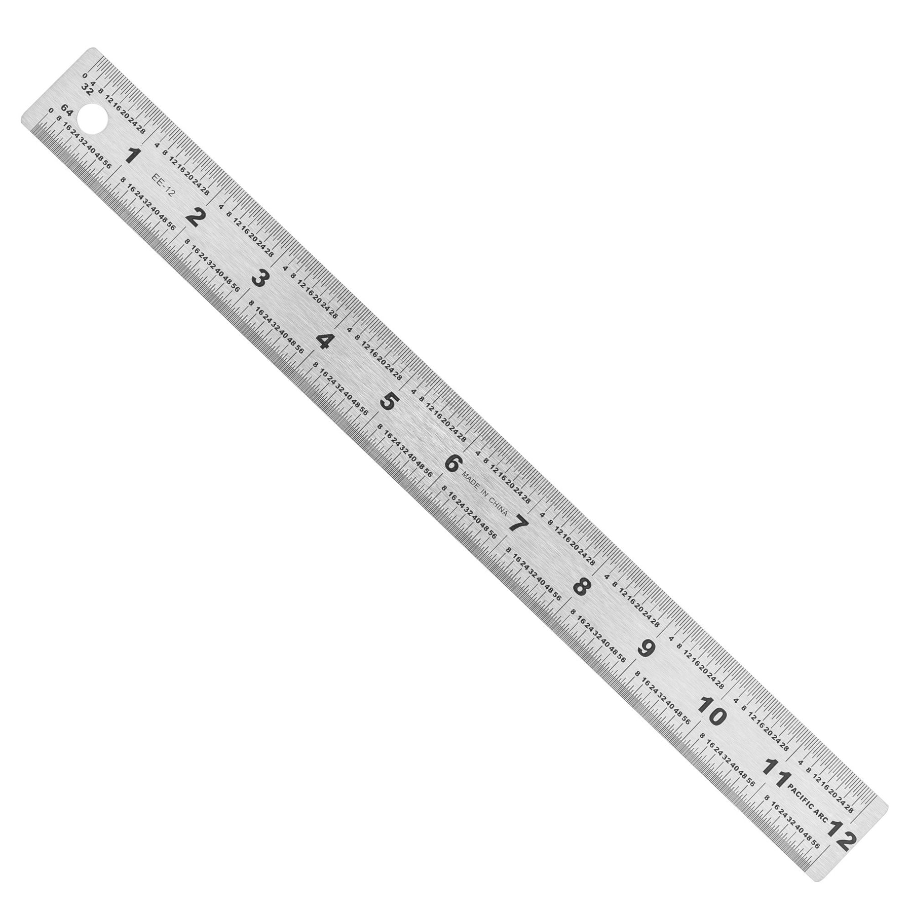 Pacific Arc Stainless Steel Ruler with 32nd and 64th Graduations