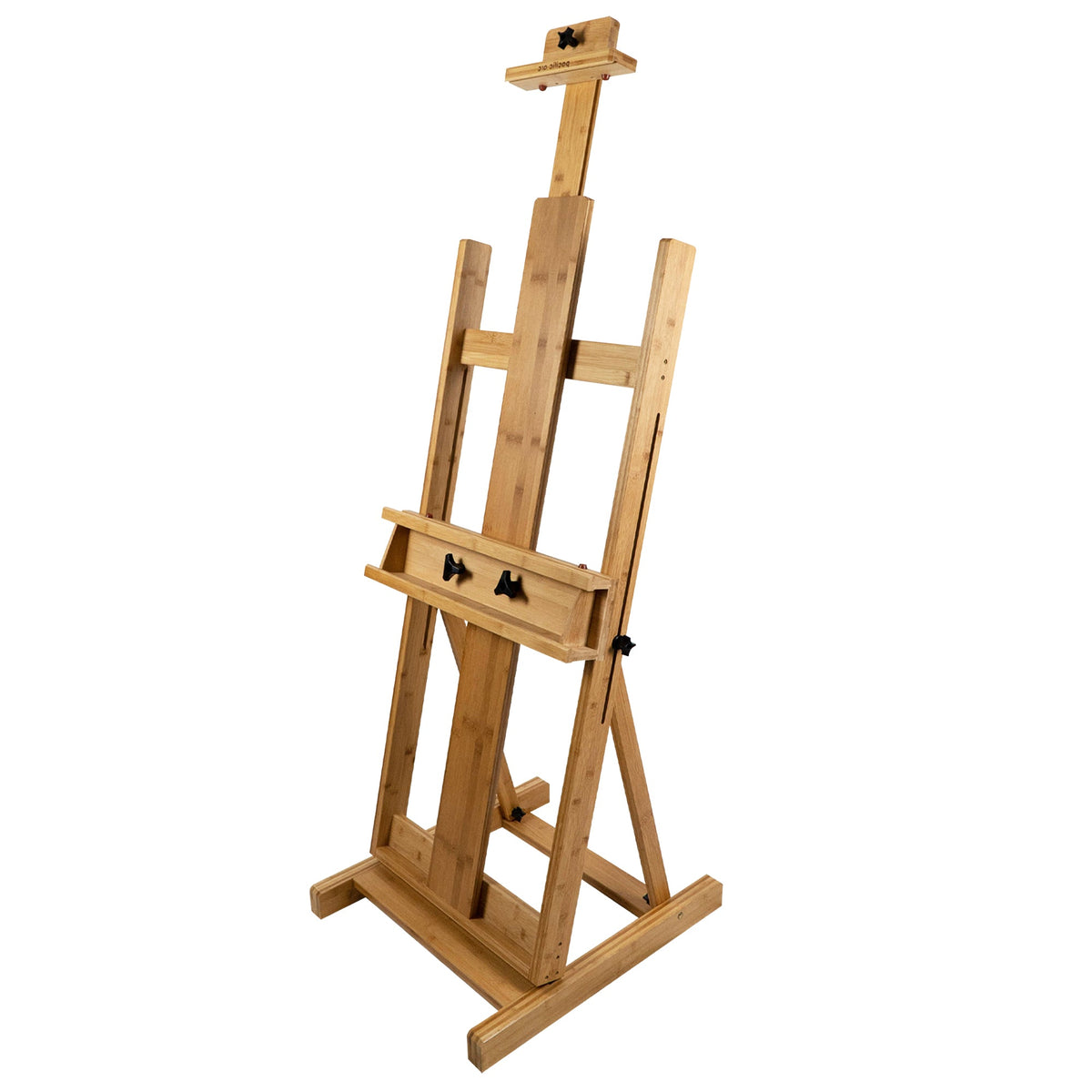 Large Studio H-Frame Easel - Solid Bamboo Wood Artist Easel Adjustable Movable Tilting Easel, Floor Painting Easel Stand, Holds Canvas Art up to 81"