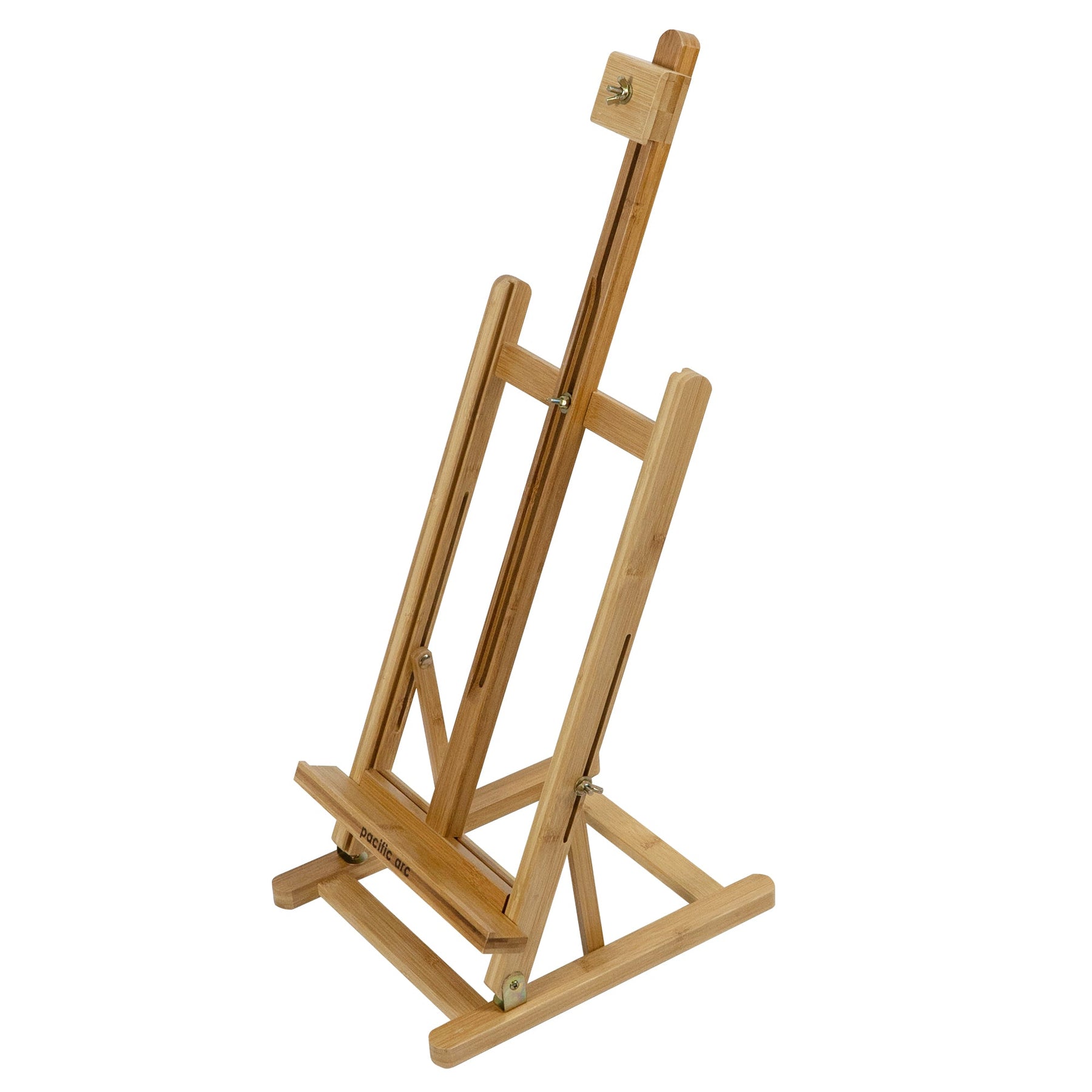 Pacific Arc Bamboo Table Top H-Frame Art Easel, 21 Inch Canvases for Painting, Drawing, Watercolors,Sketching, Pictures, Signs, Posterboards for Artists, Hobbyists, Students, and Professionals