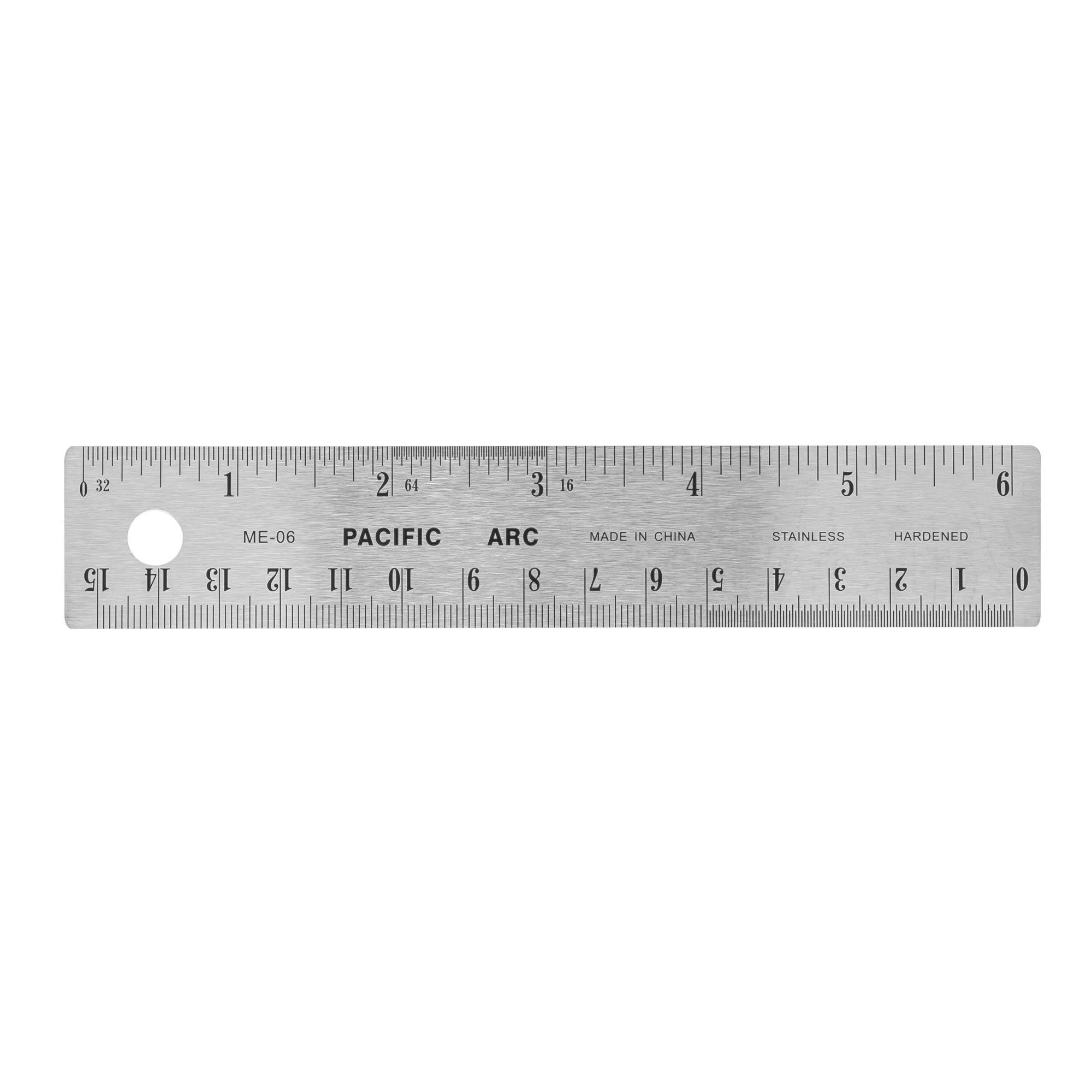 Pacific Arc Stainless Steel Ruler – Rubber Backed (ME)