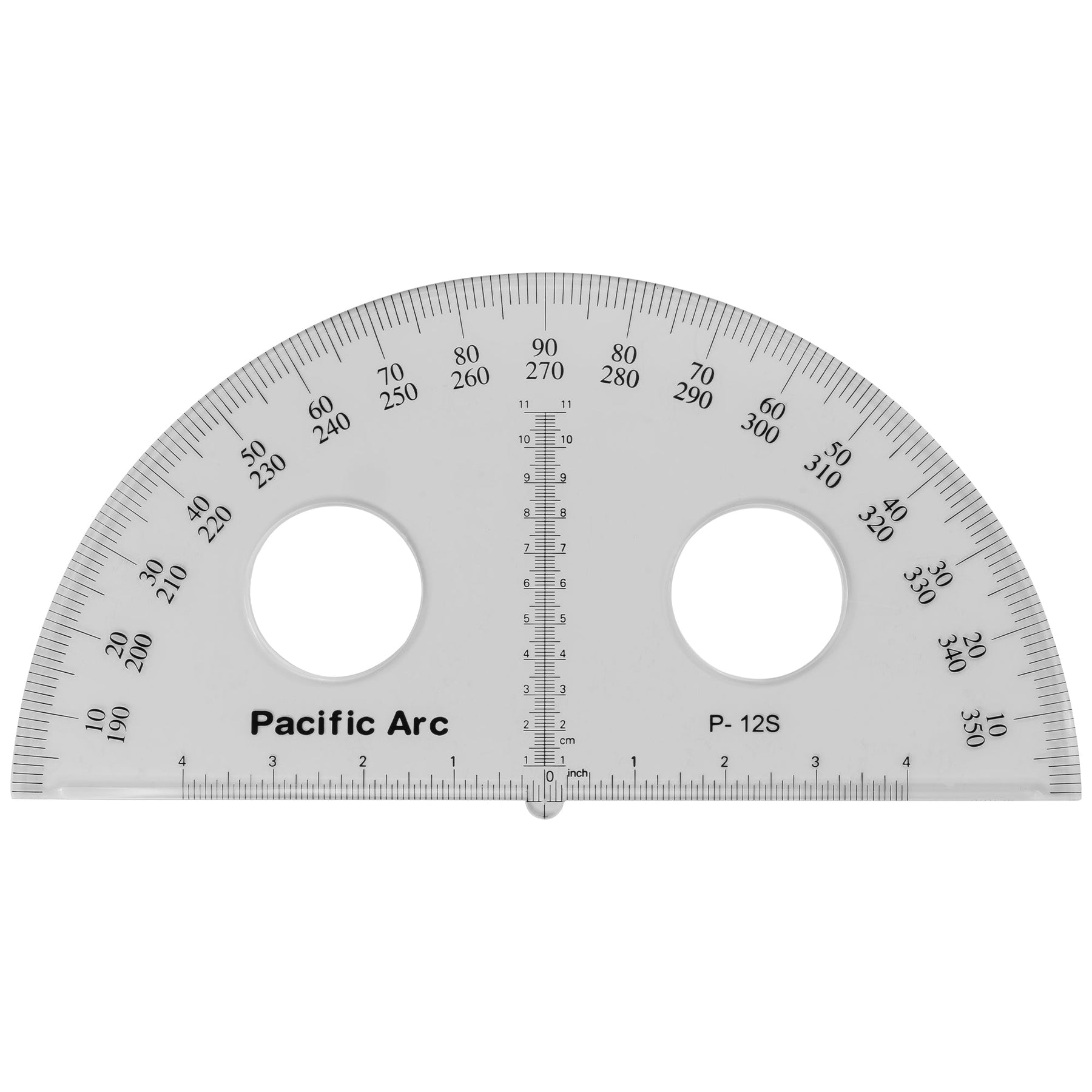 Pacific Arc's 180 degree Plastic Protractor Clear Ruler