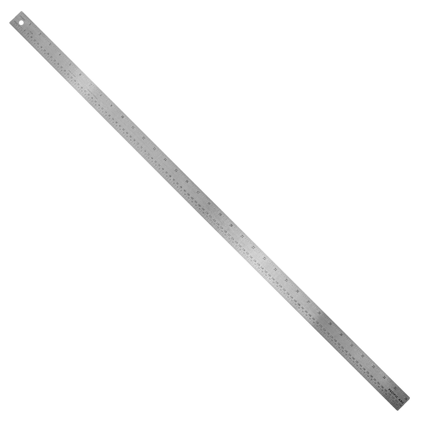 Pacific Arc, Stainless Steel Ruler with Inch (32nd & 64th) and Pica, Non Skid Cork or Rubber Back