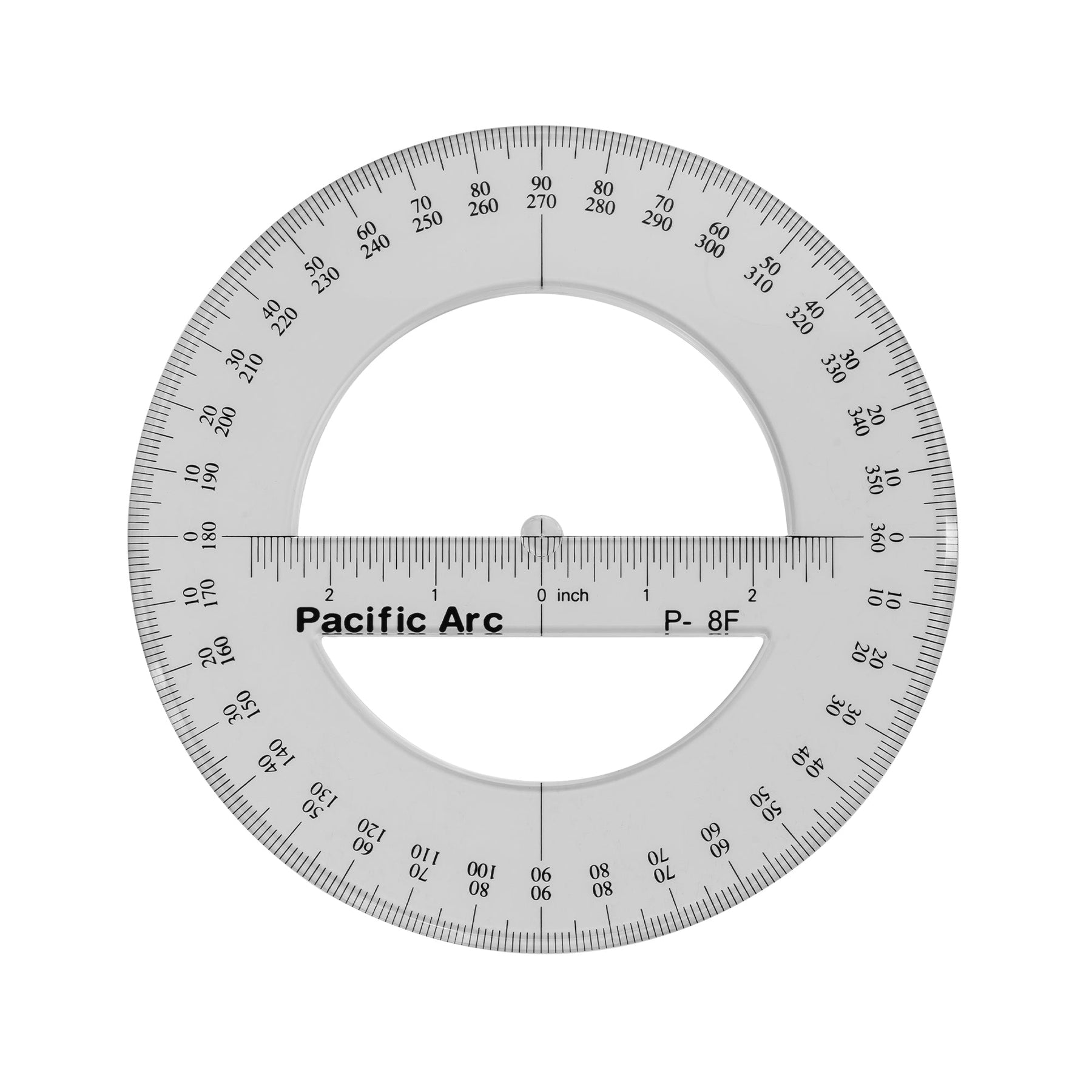 Pacific Arc's 180 degree Plastic Protractor Clear Ruler