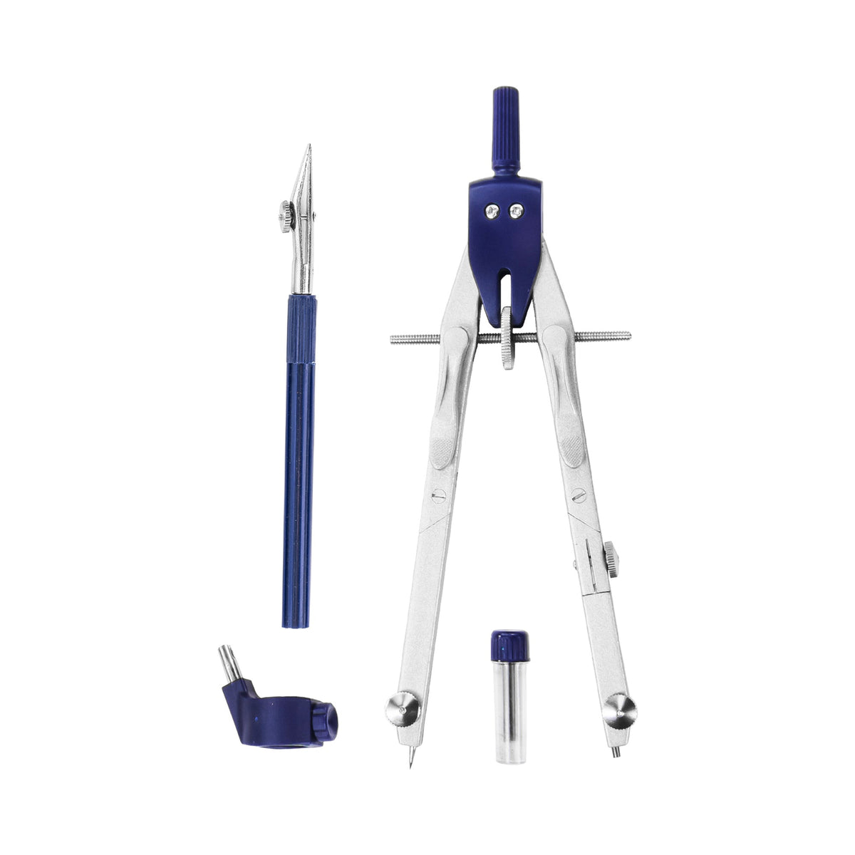 Pacific Arc, Quick Speed Bow Compass with Extension bar, ruling Pen, 6 inch Divider, Universal Adaptor, 6 inch Break Leg, and Replacement Lead