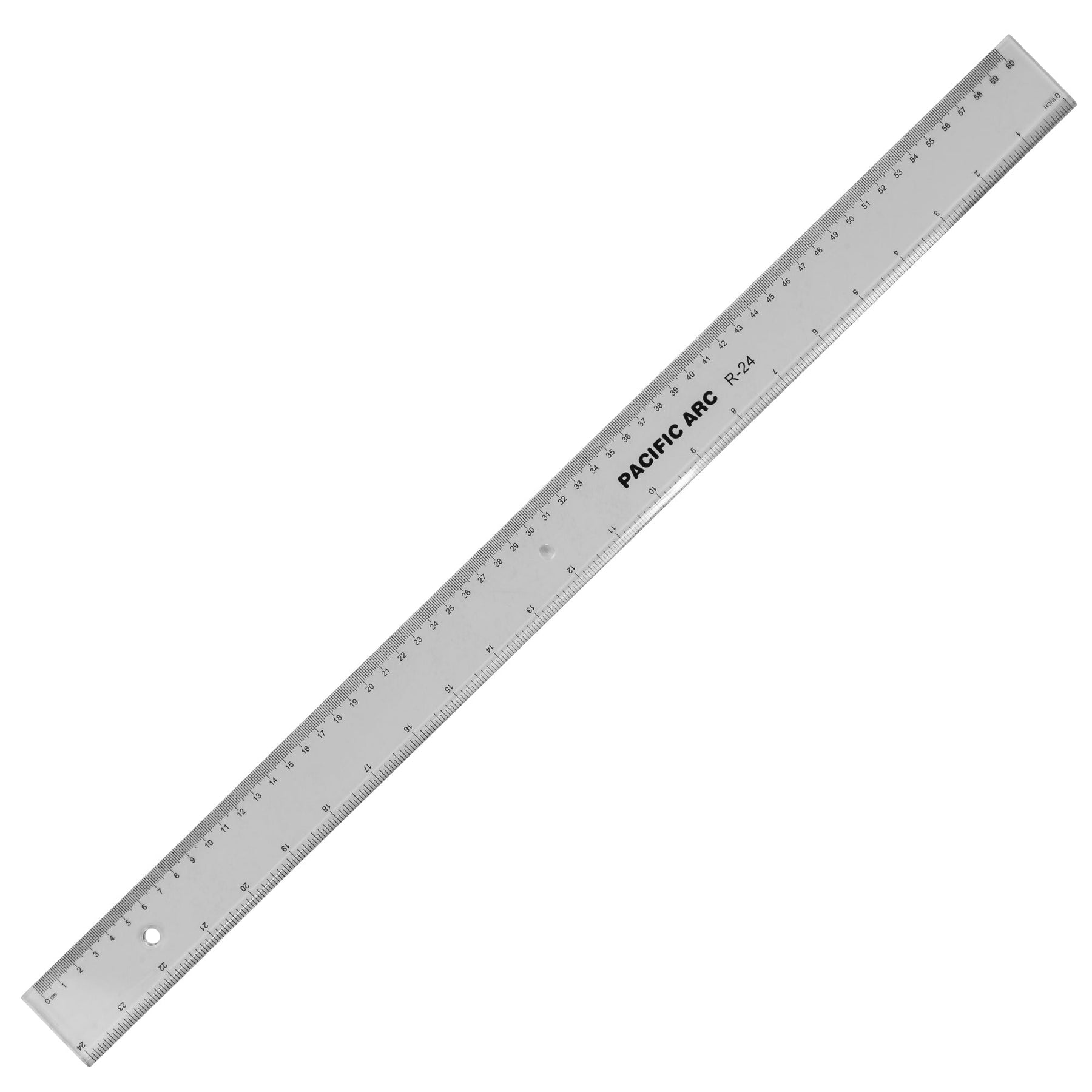 Pacific Arc - 12 Inch Ruler Clear Plastic, Graduations in Inches and Centimeters