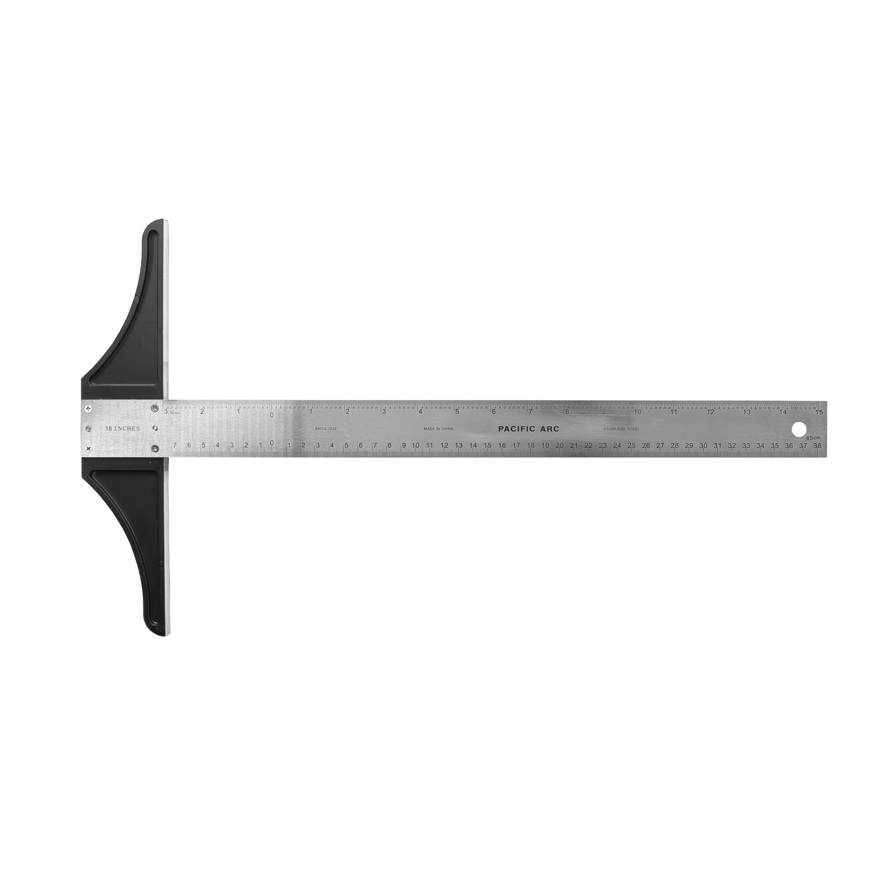 Pacific Arc 18 To 48 Inch T Square, Traditional Stainless Steel, Graduated Inch and Metric