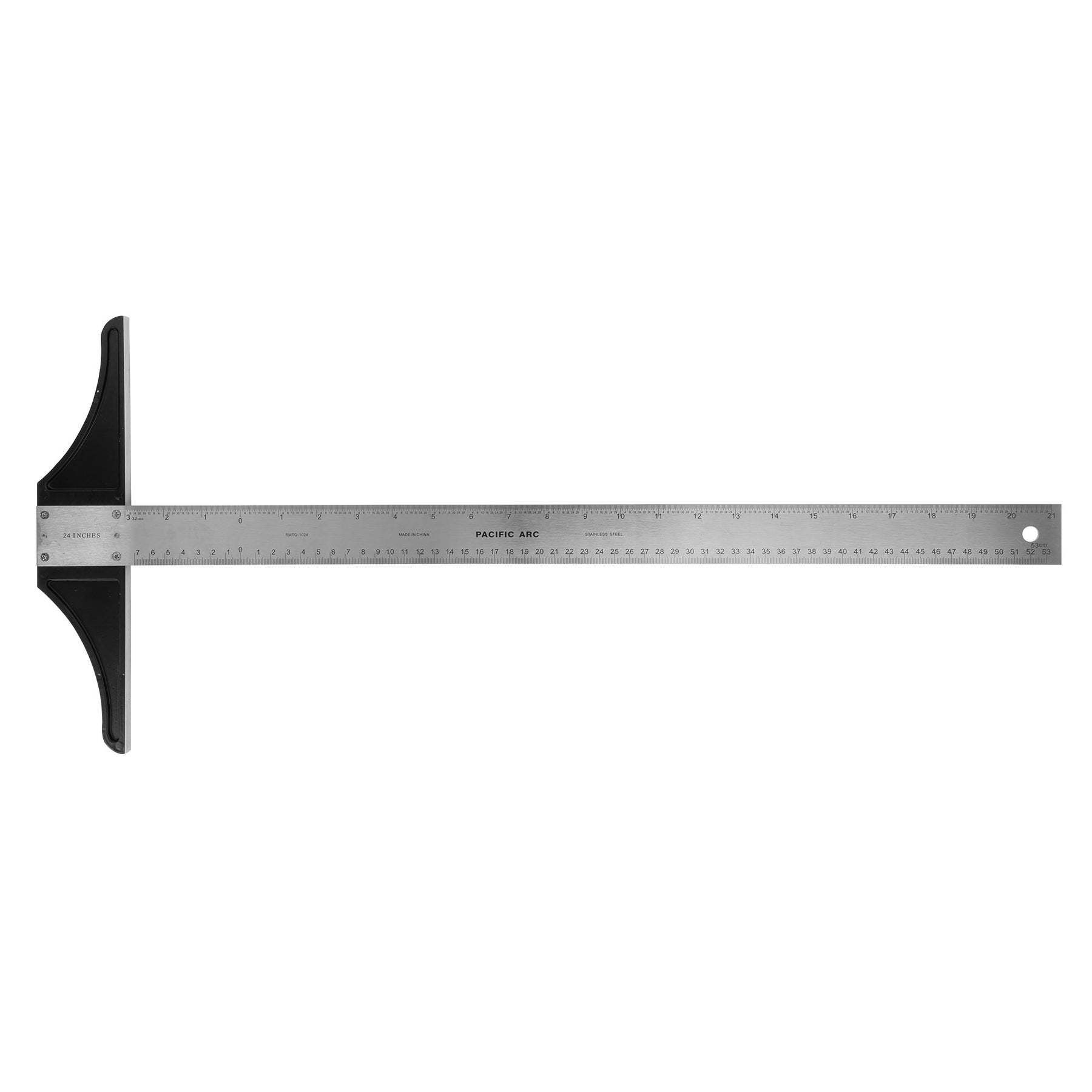 Pacific Arc 18 To 48 Inch T Square, Traditional Stainless Steel, Graduated Inch and Metric