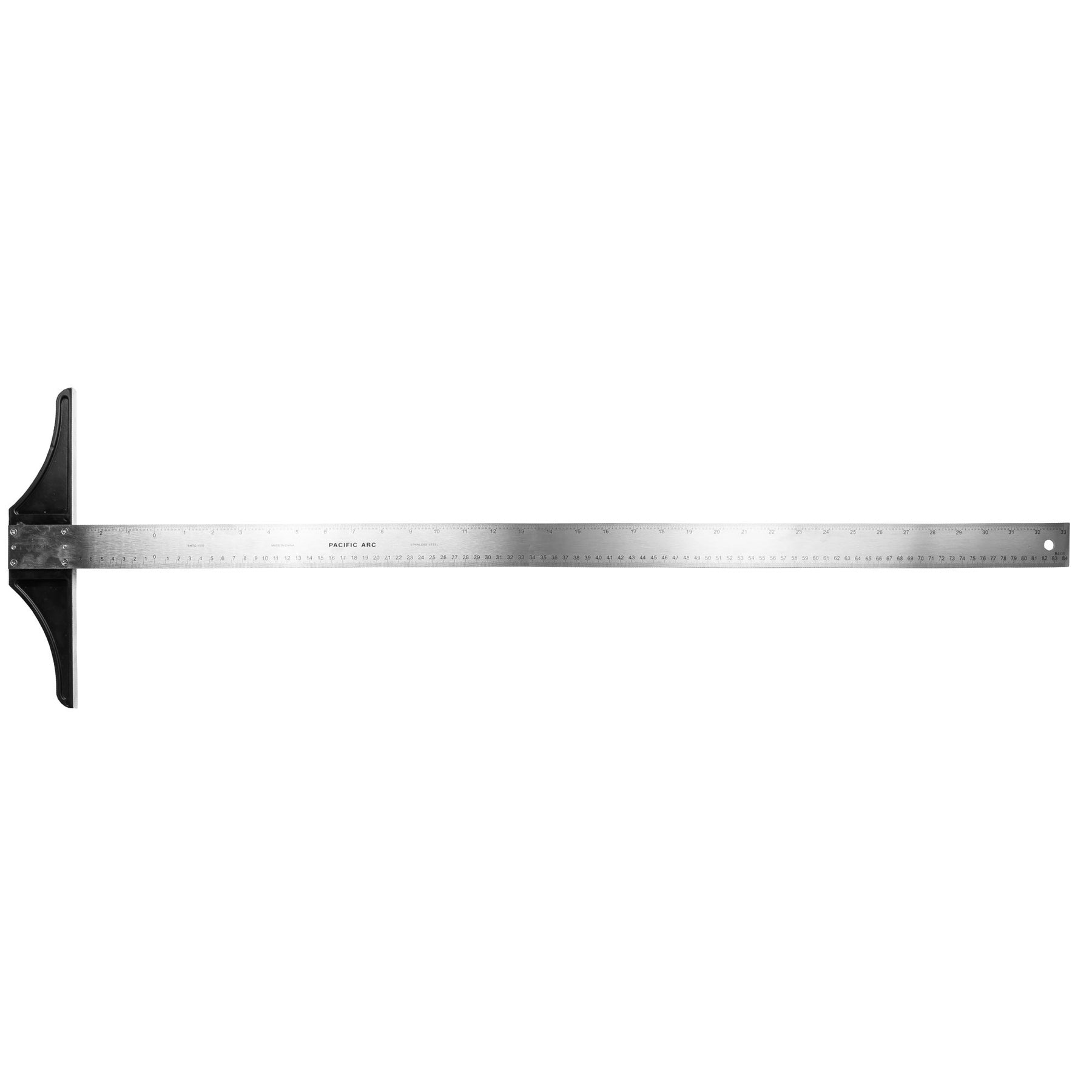 Pacific Arc 18 To 48 Inch T Square, Traditional Stainless Steel, Graduated Inch and Metric