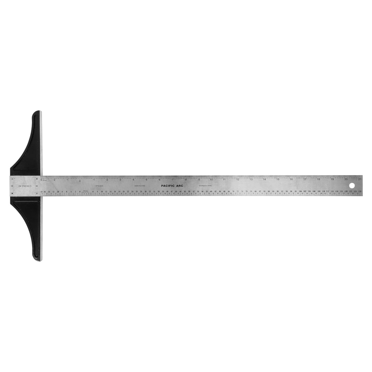 Pacific Arc 18 To 48 Inch T Square, Traditional Stainless Steel, Graduated Inch and Pica