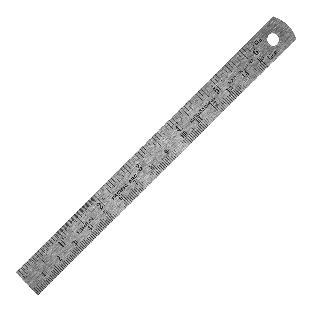 Pacific Arc, Stainless Steel Ruler with Inch/Metric Conversion Table