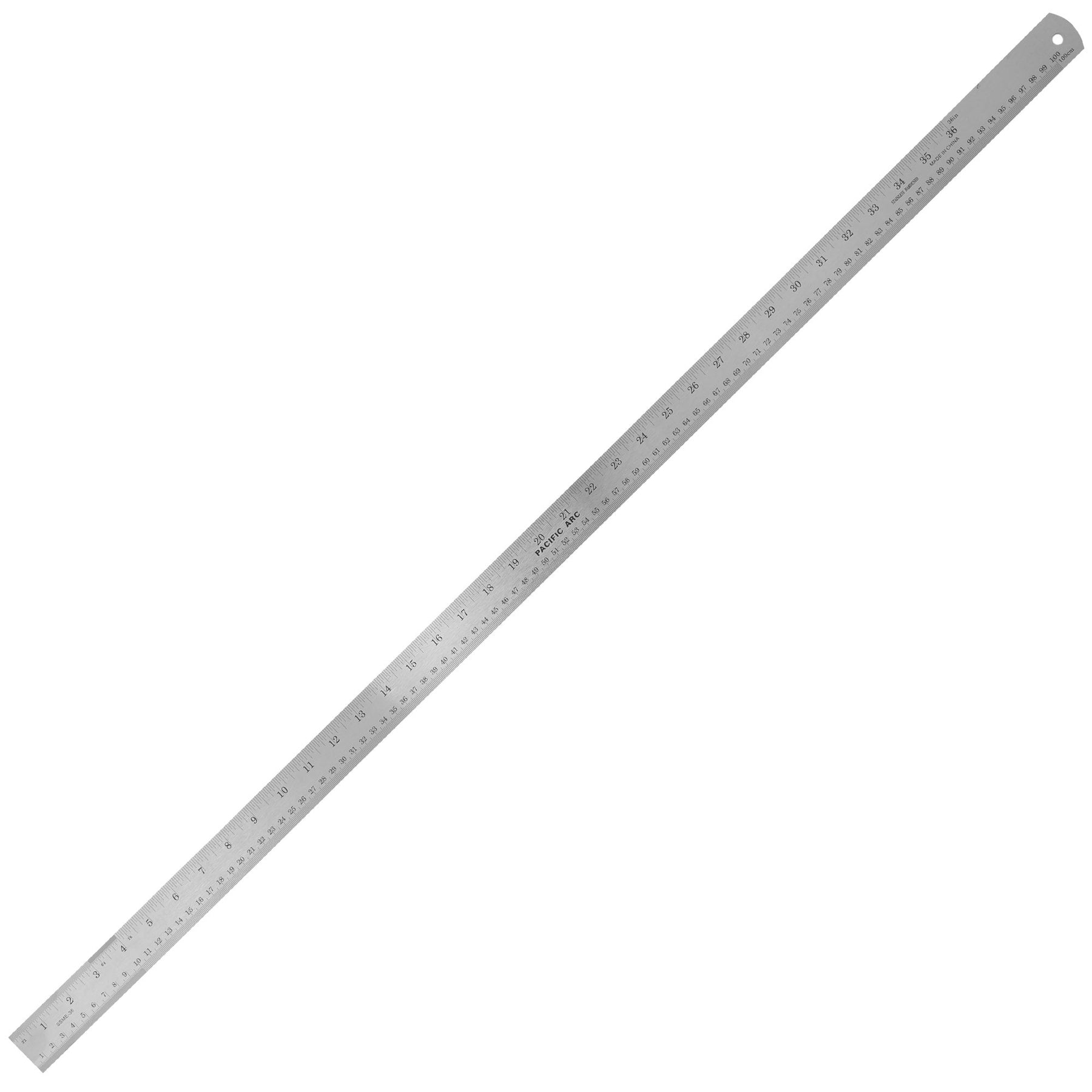 Pacific Arc, Stainless Steel Ruler with Inch/Metric Conversion Table