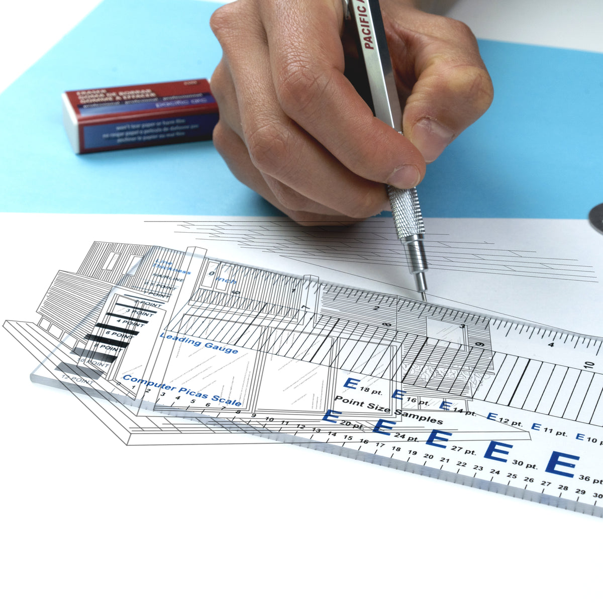 Pacific Arc - Clear Graphic Arts Combo Ruler, 12 Inches…