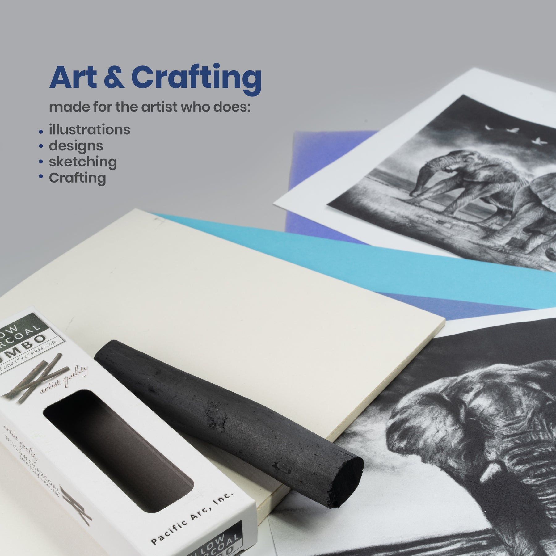 Pacific Arc | Artist Vine Charcoal, Black Sticks | Soft | Small, Large & Jumbo.