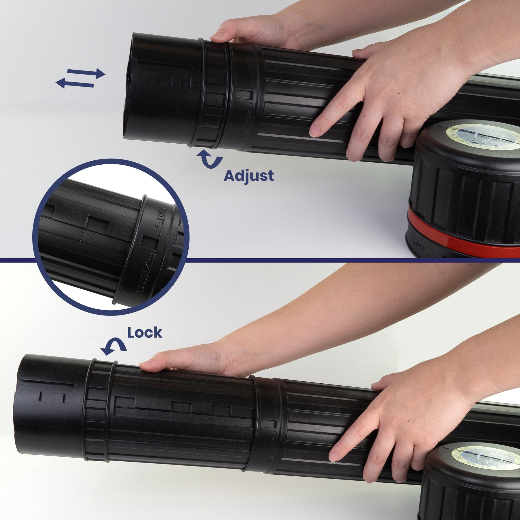Pacific Arc - Expandable Poster Storage Mailing Tube, for Blueprint, Artwork, Plans, Drafting - Hard Plastic Black