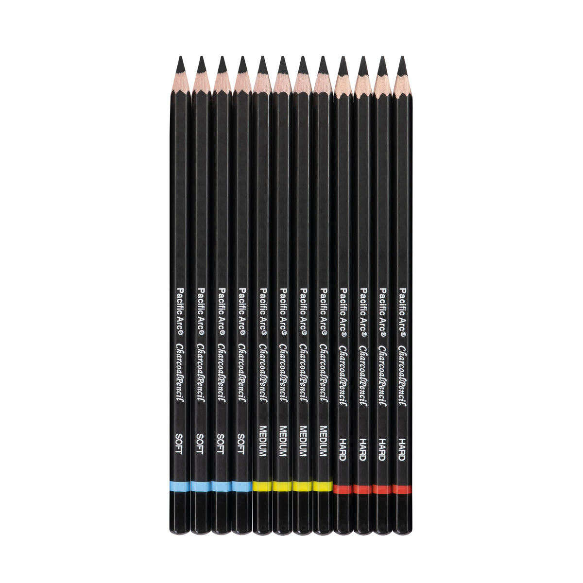 Premium Charcoal Drawing Pencils for Artists - 6 Pieces Soft Medium and Hard - Charcoal Pencils for Drawing, Sketching and Shading - Great Non Toxic Art Supplies Set for Adults and Kids