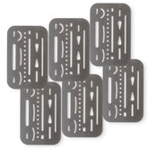 Pacific Arc - Professional Erasing Shield Solid Stainless Steel with 26 Openings 6 pack