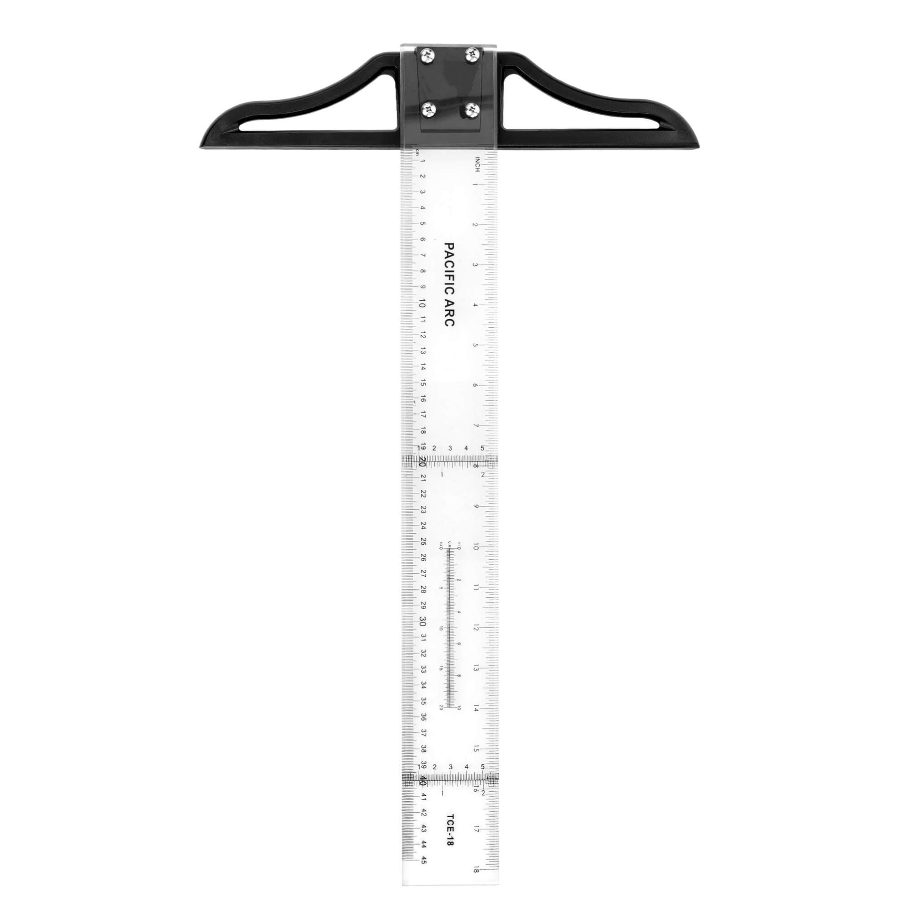 Pacific Arc 18 to 42 Inch T Square, Traditional Acrylic Graduated in Inch and Metric, Detachable Head