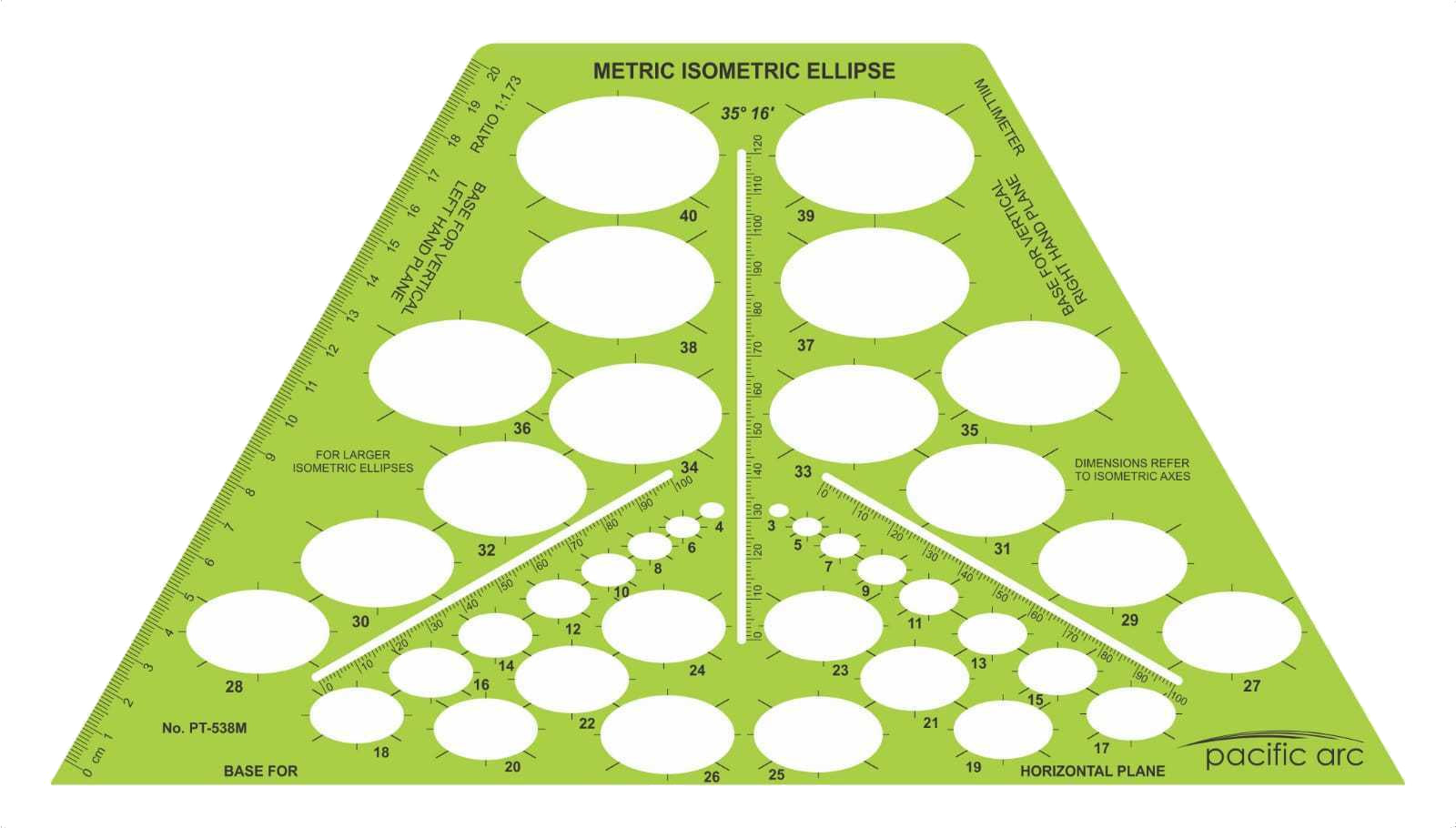 Pacific Arc Ellipse Template Guides, Ellipses in multiple projections for architecture, drafting, and design - great for students and professionals