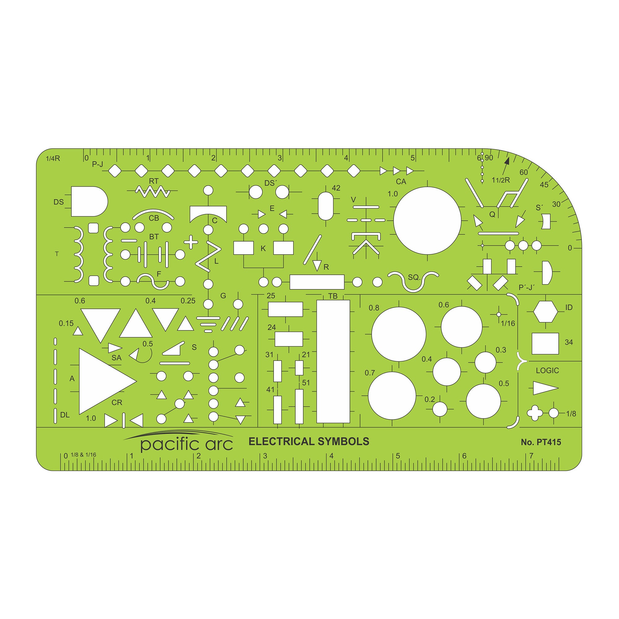 Pacific Arc Electrical Template Guide, perfect for layouts and draftin