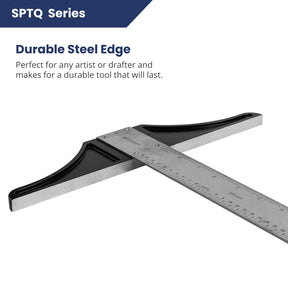 Pacific Arc 18 To 48 Inch T Square, Traditional Stainless Steel, Graduated Inch and Pica