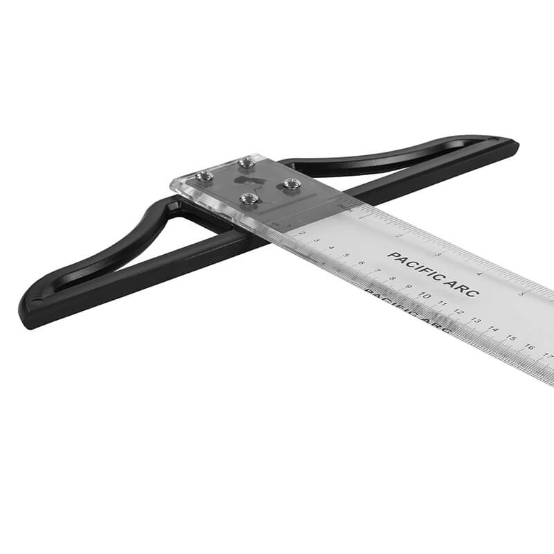 Pacific Arc 18 to 42 Inch T Square, Traditional Acrylic Graduated in Inch and Metric, Detachable Head