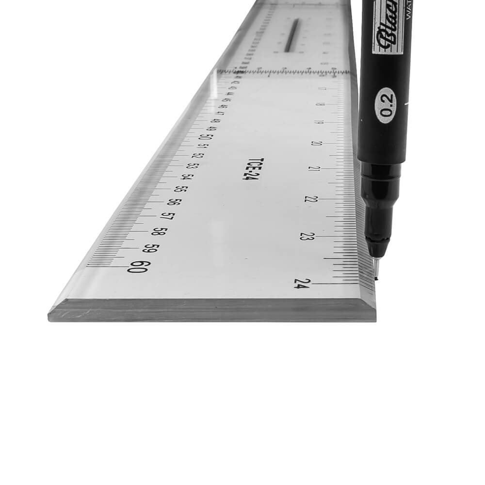 Pacific Arc 18 to 42 Inch T Square, Traditional Acrylic Graduated in Inch and Metric, Detachable Head
